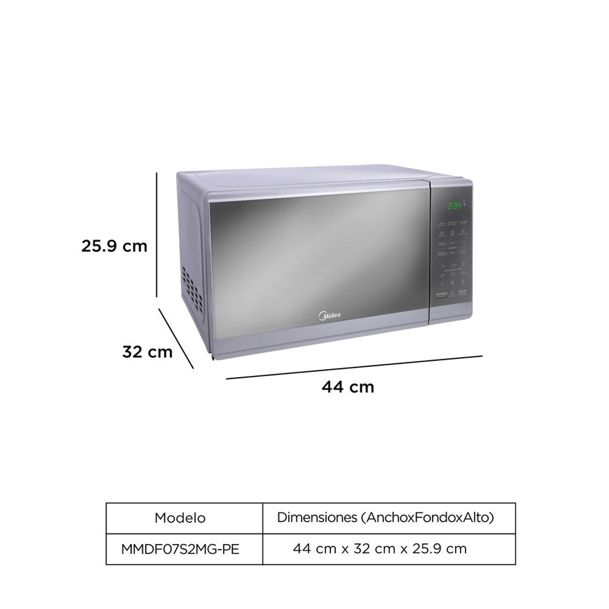 MIDEA - Microondas Midea Practia MMDF07S2MG 20Lts - Gris