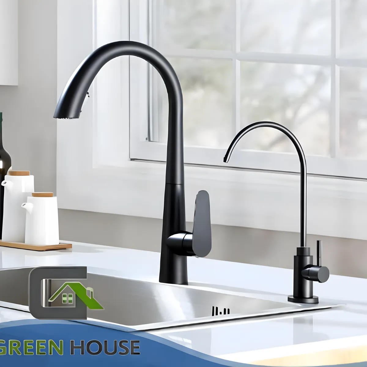 GREEN HOUSE - KIT CAÑO DE AGUA ACERO INOXIDABLE + PURIFICADOR DE AGUA