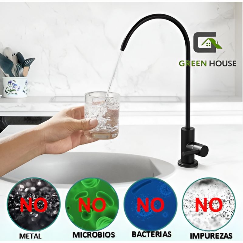 GENERICO - KIT CAÑO DE AGUA ACERO INOXIDABLE + PURIFICADOR DE AGUA