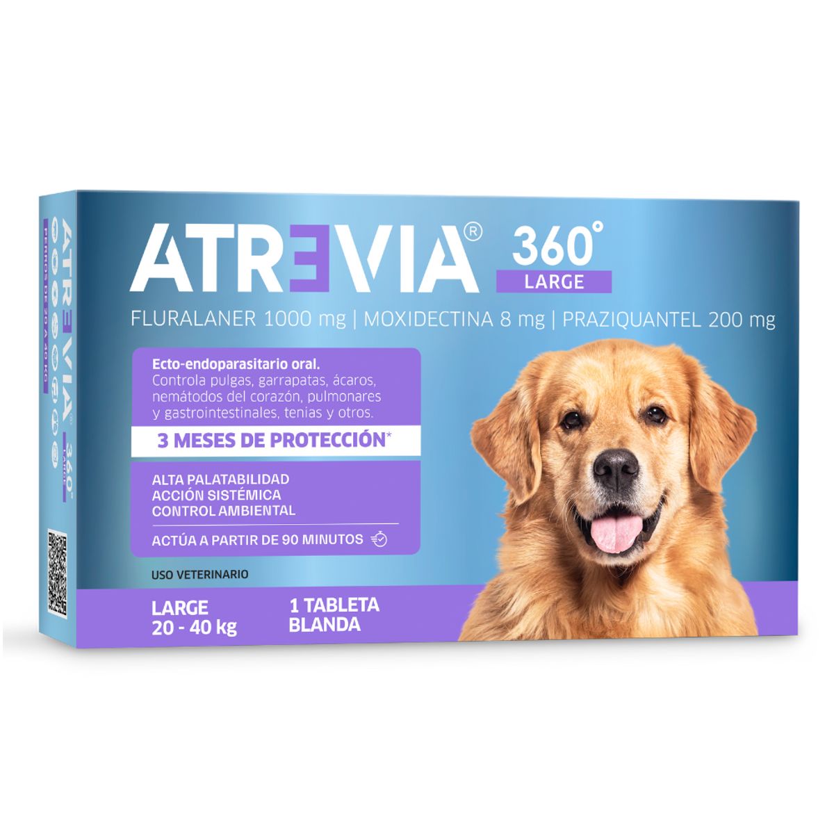 ATREVIA - Antipulgas Para Perro Atrevia 360° 20 -40 kg x1 Tableta