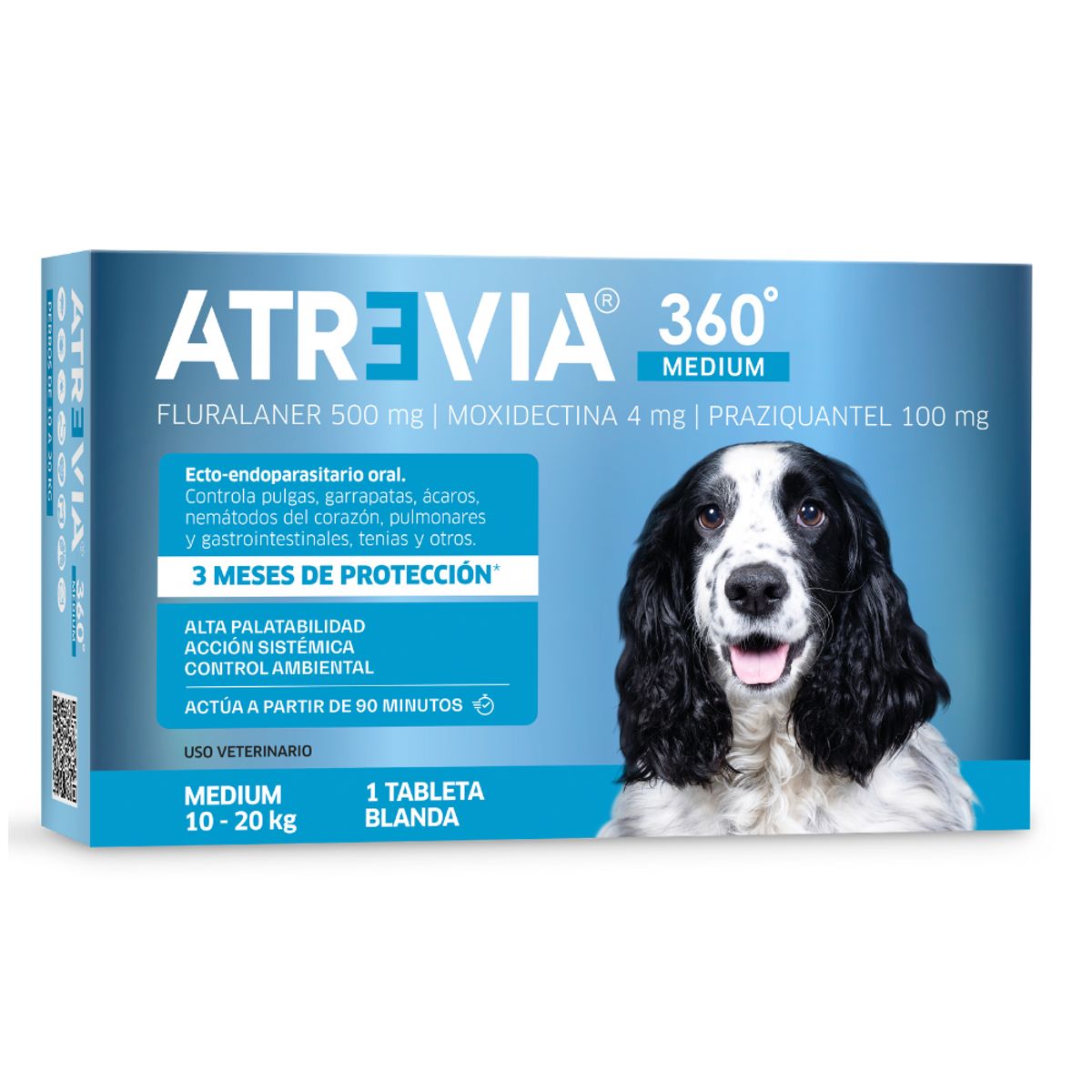 ATREVIA - Antipulgas Para Perro Atrevia 360° 10 -20 kg x1 Tableta