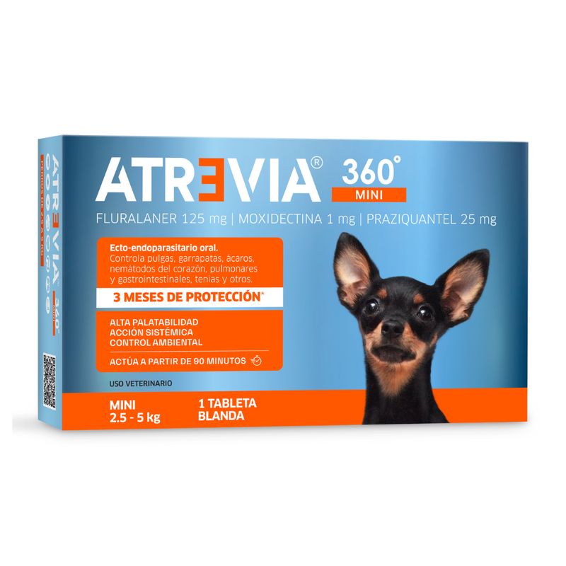 ATREVIA - Antipulgas Para Perro Atrevia 360° 2 -5 kg x1 Tableta