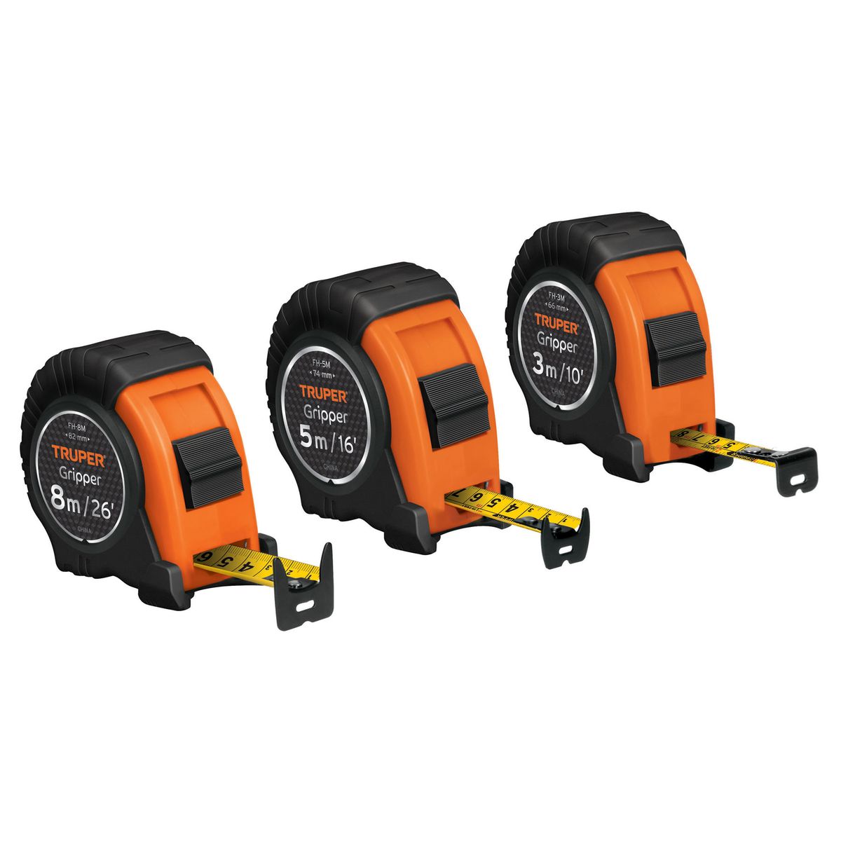 TRUPER - Wincha Gripper contra impactos 5 m cinta 19 mm Truper