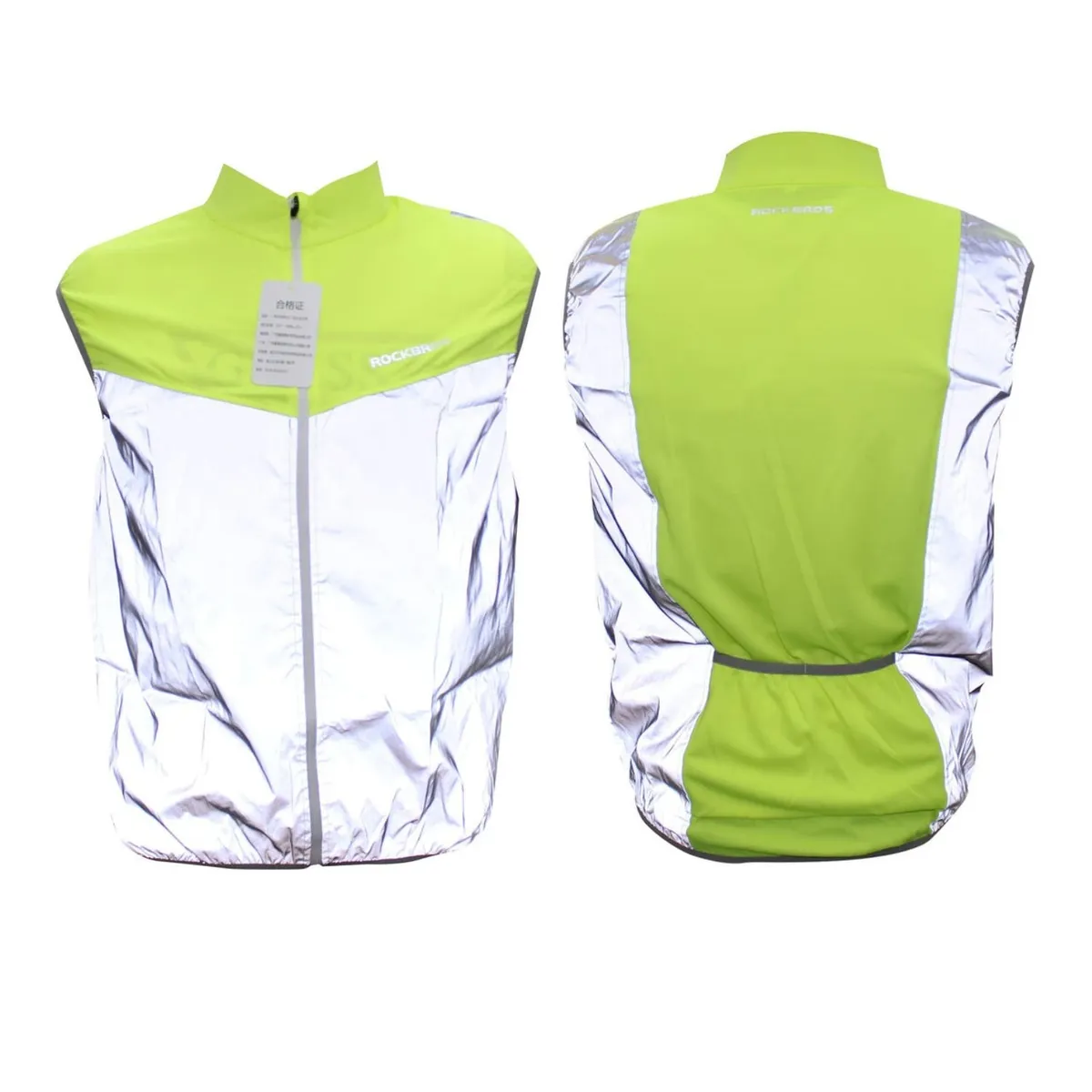 ROCKBROS - Chaleco fosforescente con bolsillos ROCKBROS