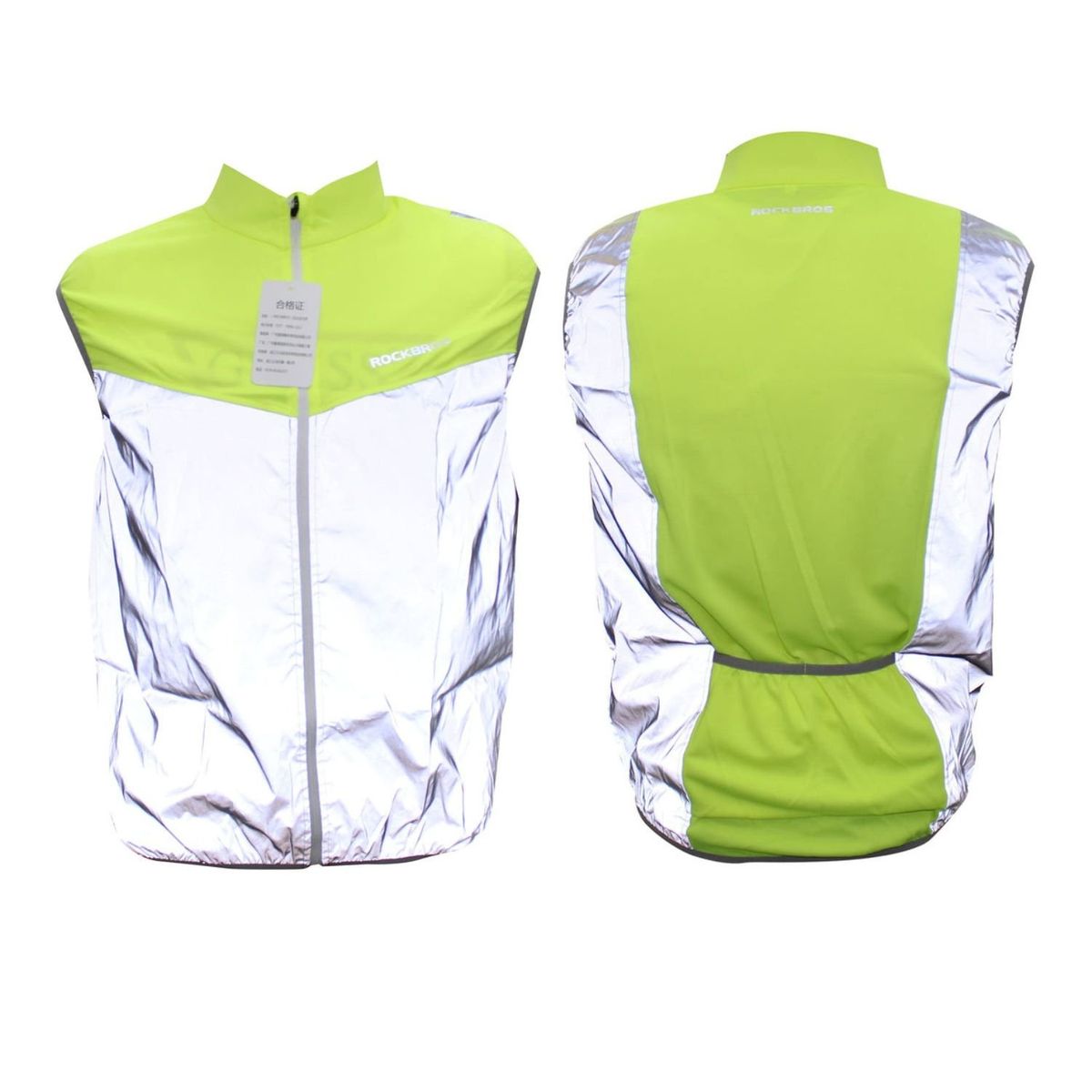 ROCKBROS - Chaleco fosforescente con bolsillos ROCKBROS