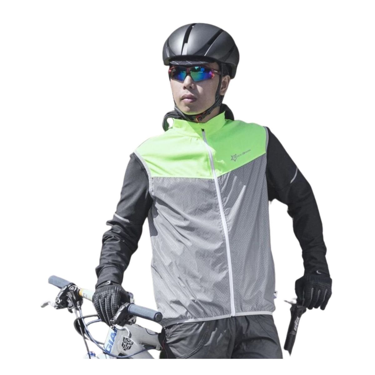 ROCKBROS - Chaleco fosforescente con bolsillos ROCKBROS