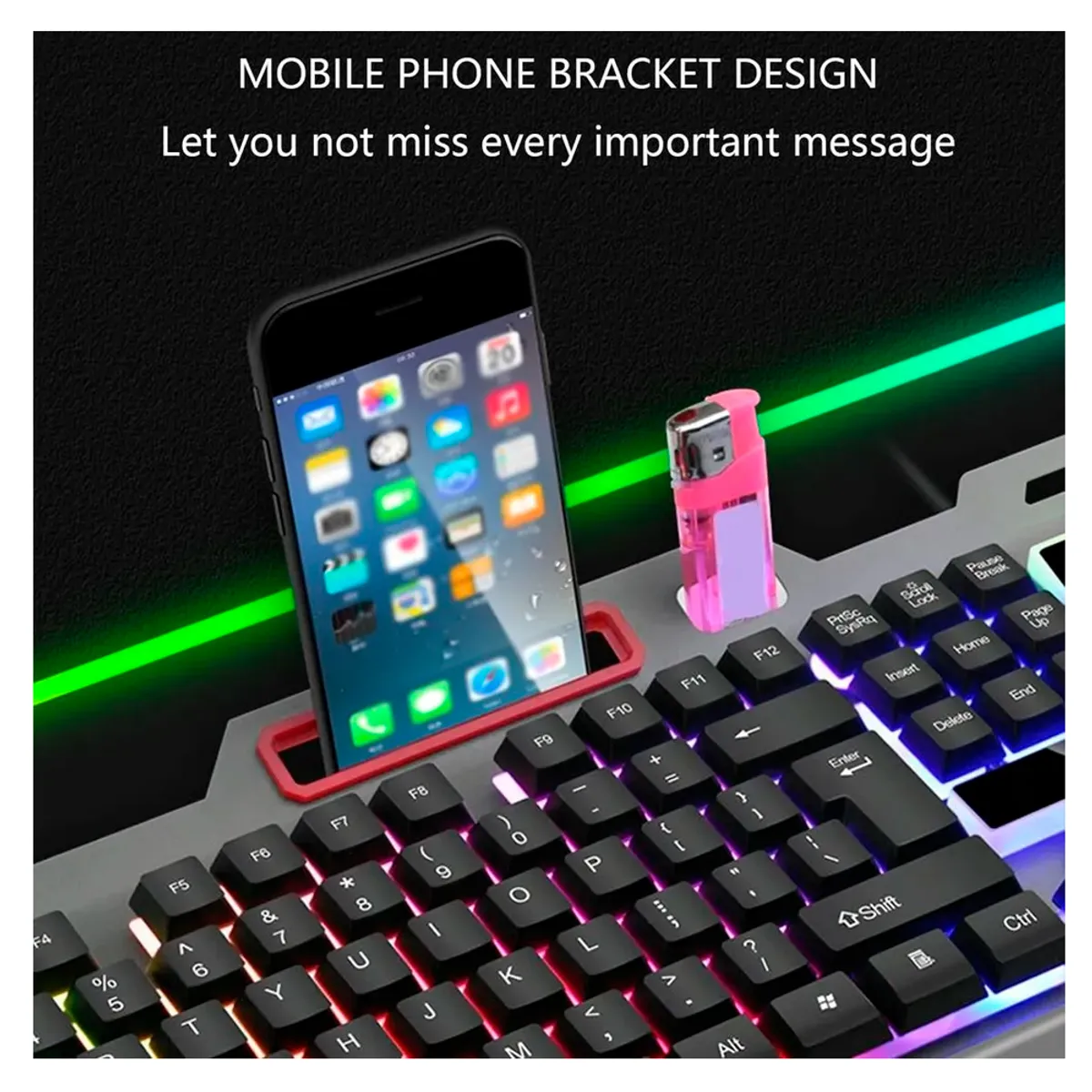 SEISA - Teclado y Mouse Gamer USB Retroiluminado Luces Led RGB Seisa Original