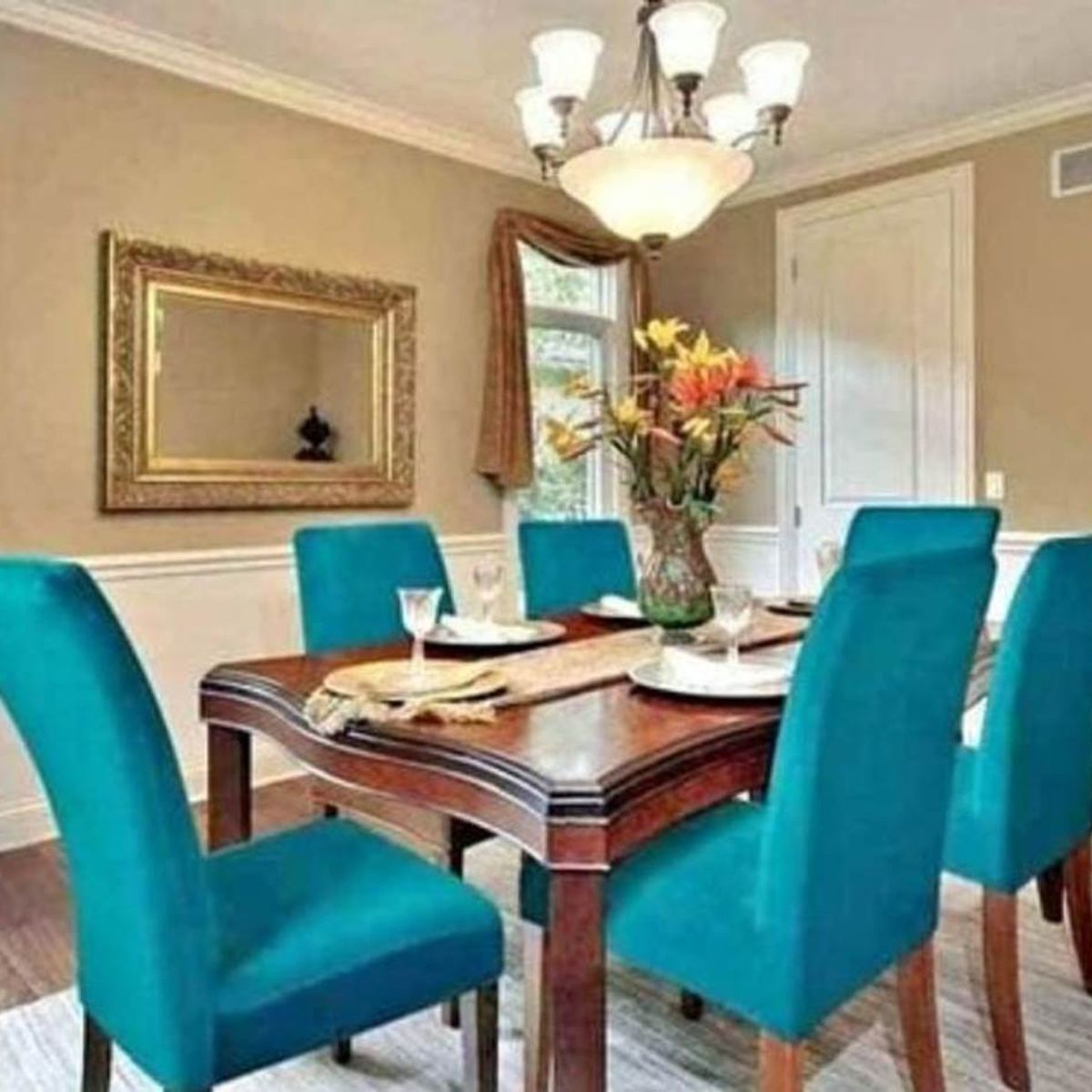 GENERICO - Funda De Silla De Comedor Ajustable Elástica-6PCS COBALTO