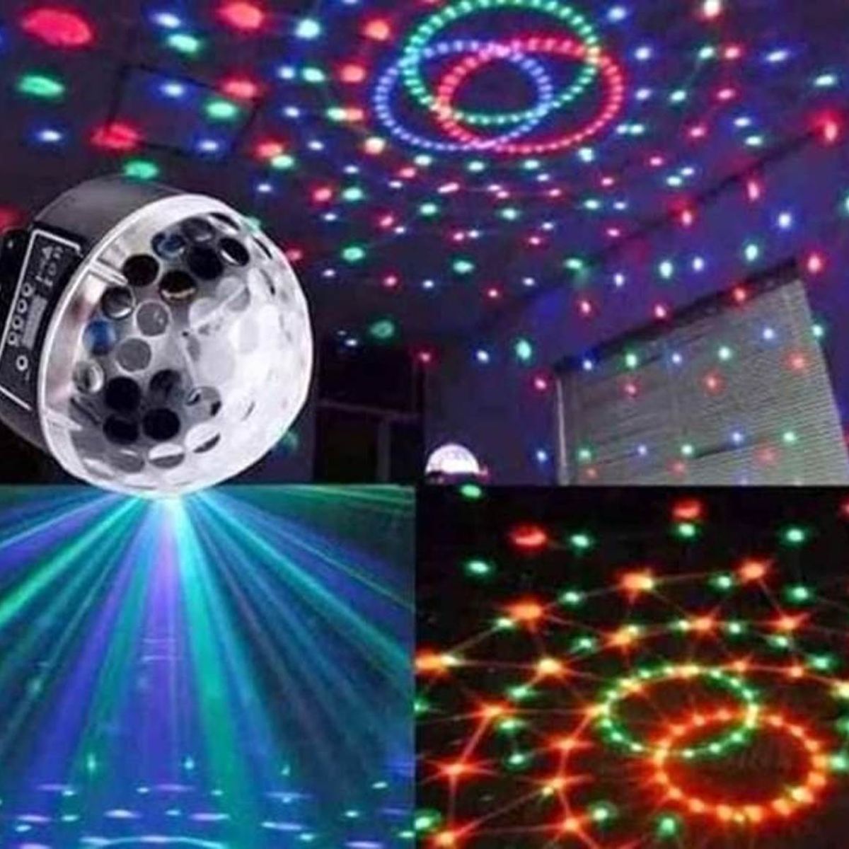 GENERICO - Bola parlante mp3 luces disco sicodélicas + usb control remoto A1