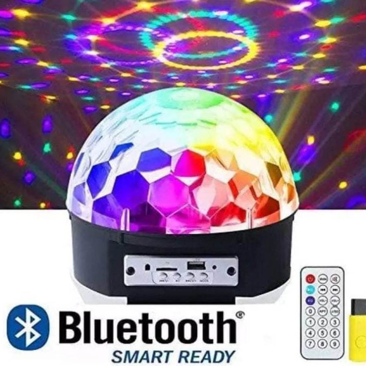 GENERICO - Bola parlante mp3 luces disco sicodélicas + usb control remoto A1