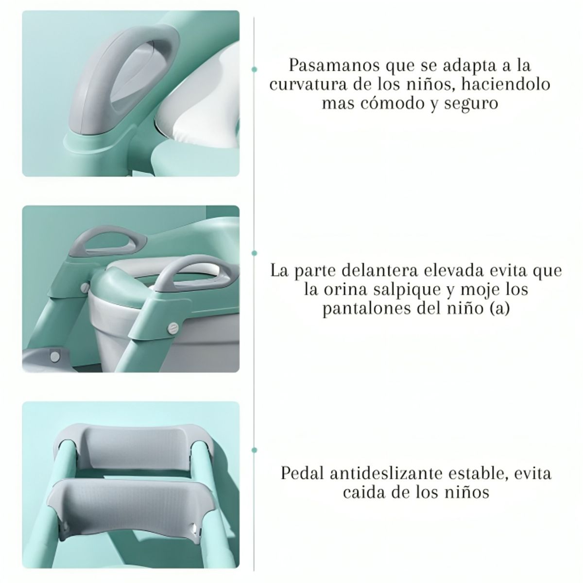 GENERICO - Escalera con Asiento Incorporado Para ir al Baño Para Niños