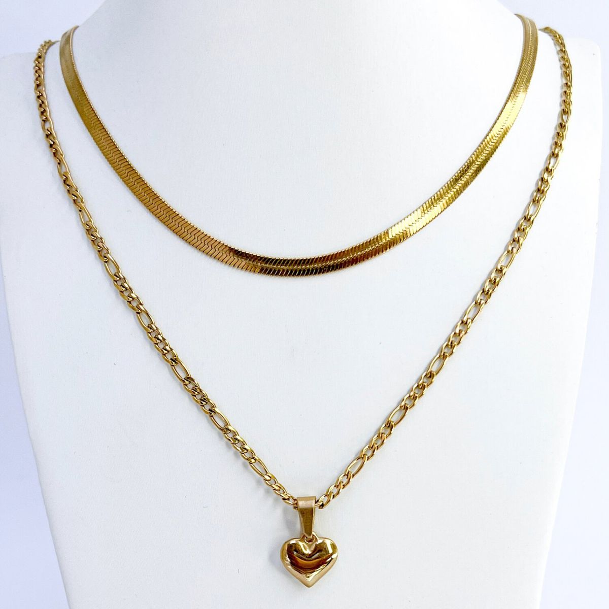 GENERICO - Pack x 2 collares Snake & Collar con corazon - Naif Jewelry