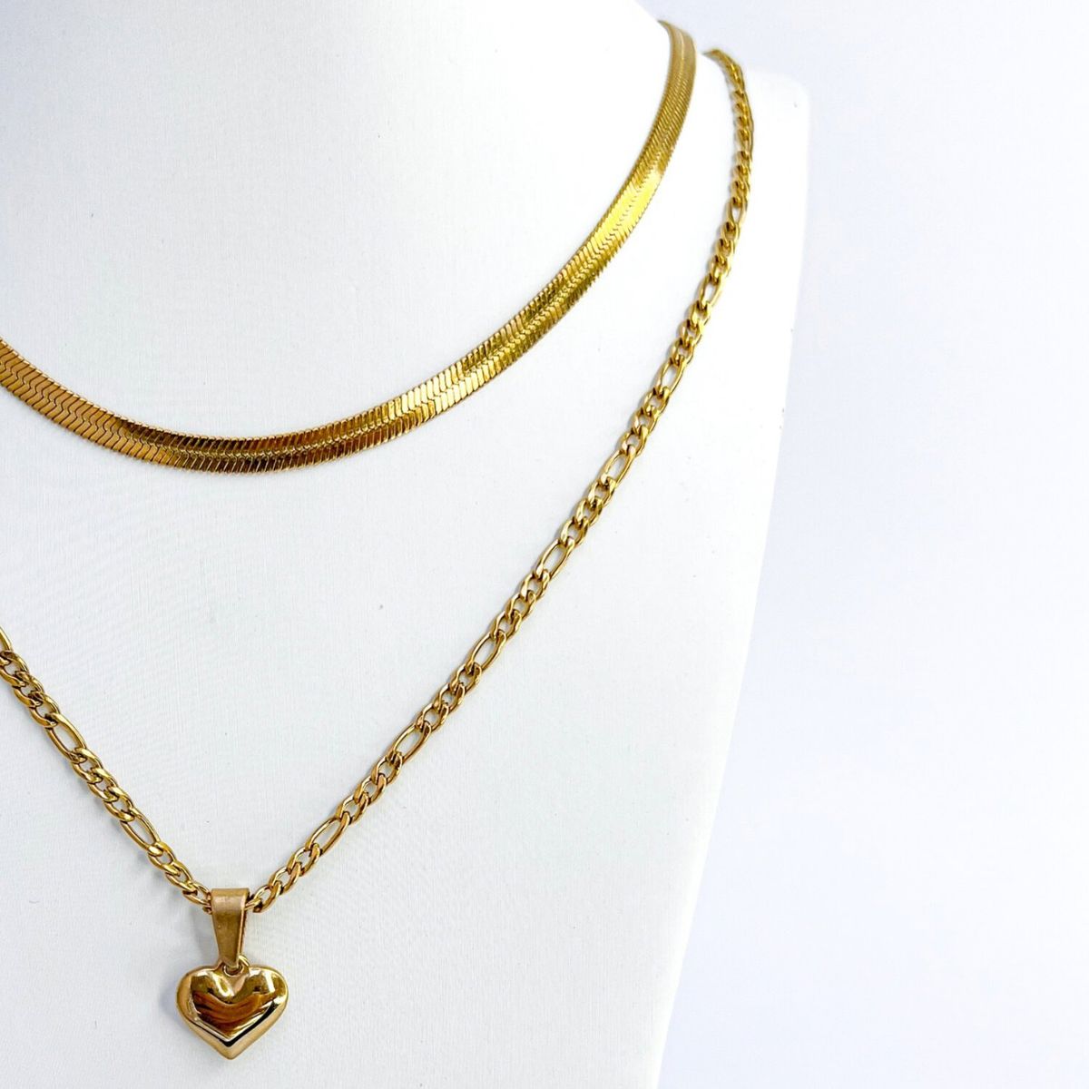 GENERICO - Pack x 2 collares Snake & Collar con corazon - Naif Jewelry