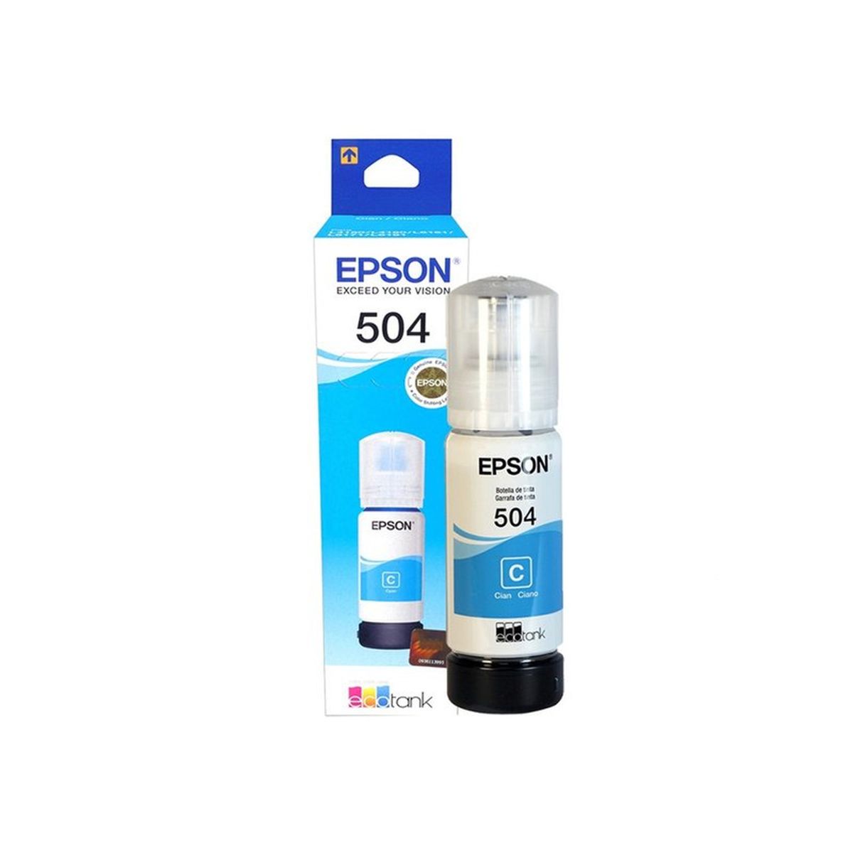 EPSON - Botella tinta EPSON T504 T504220 504 azul cian serie L 100% original