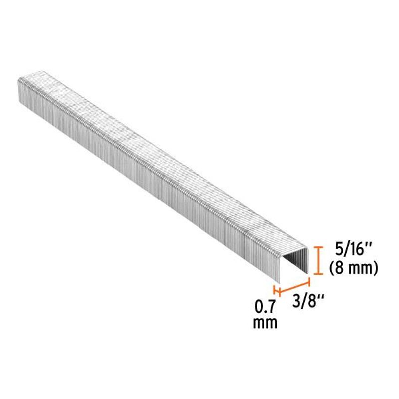TRUPER - Caja con 5000 grapas corona 38 calibre 22 8mm pENNE-70