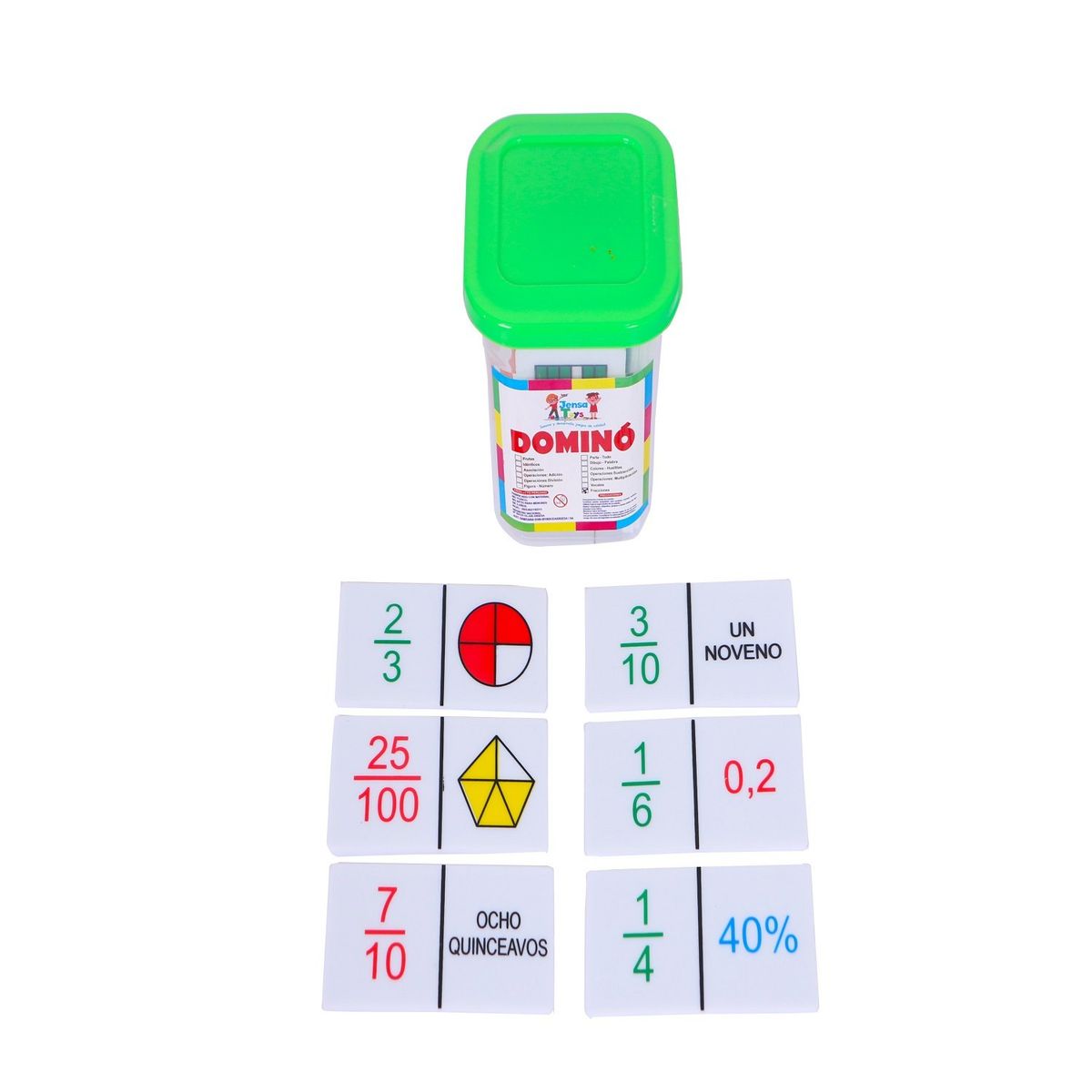 JENSA TOYS - Dominó de Equivalencias fracciones decimales y porcentajes