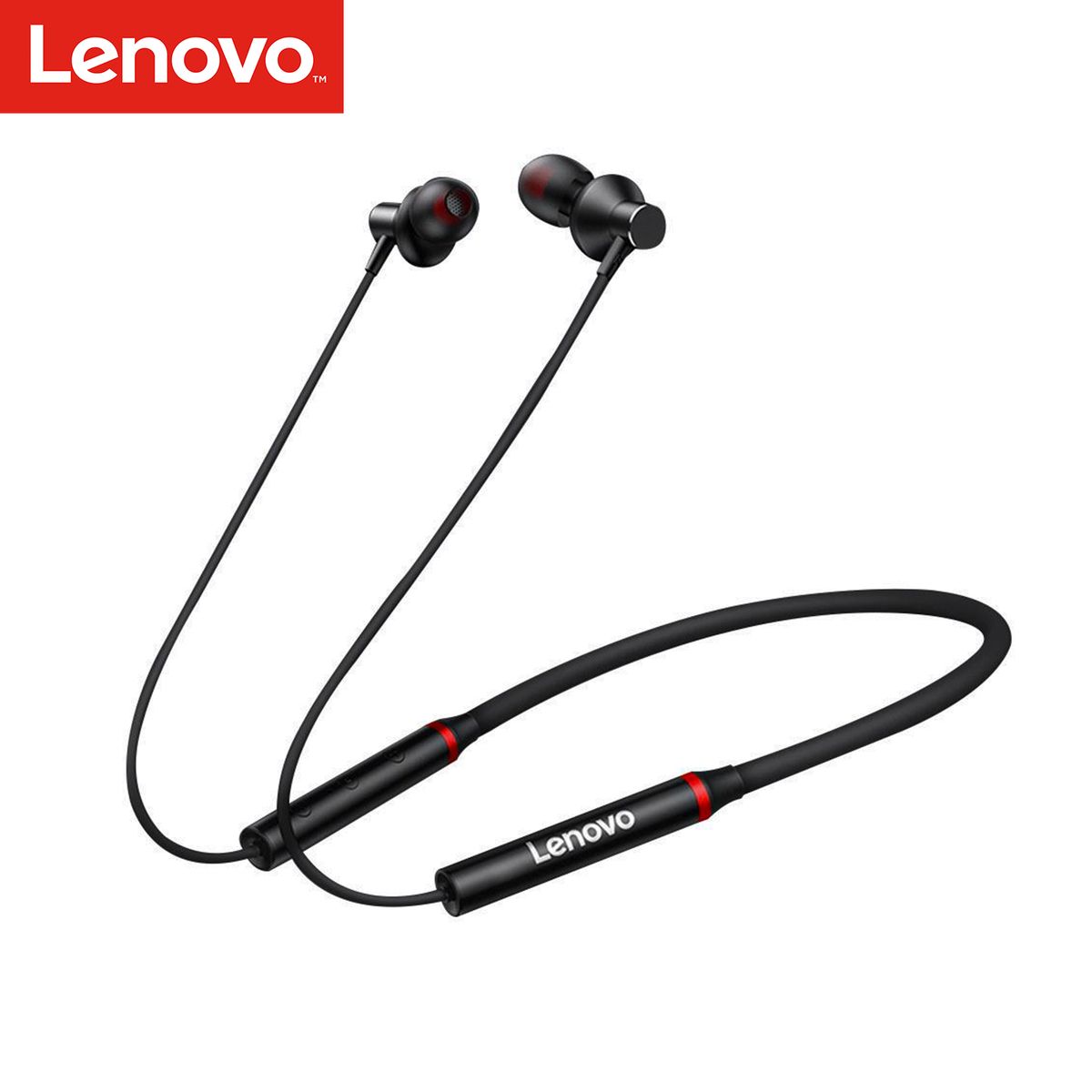 LENOVO - Audifono bluetooth lenovo he05x banda magnetica negro