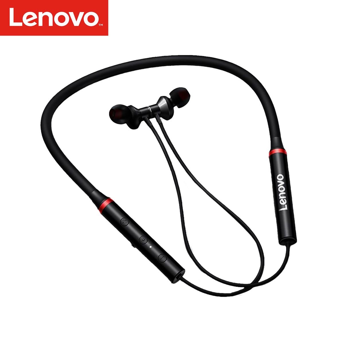 LENOVO - Audifono bluetooth lenovo he05x banda magnetica negro