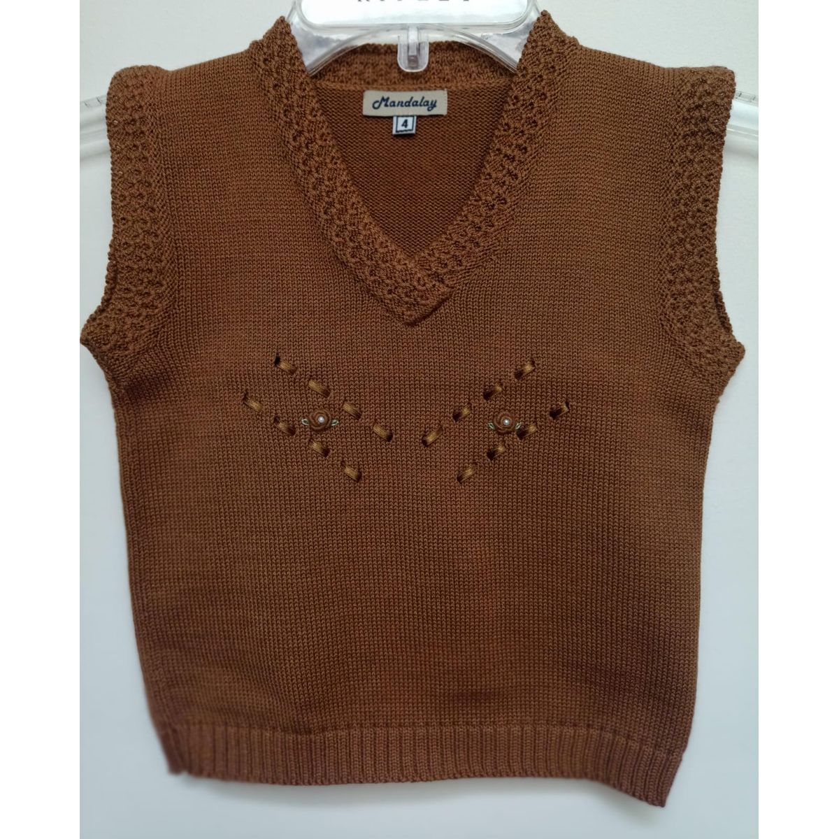 GENERICO - Pullover Chaleco Niña Marrón Mandalay Knits