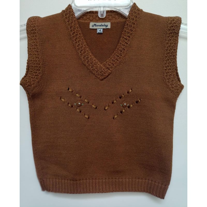 GENERICO - Pullover Chaleco Niña Marrón Mandalay Knits