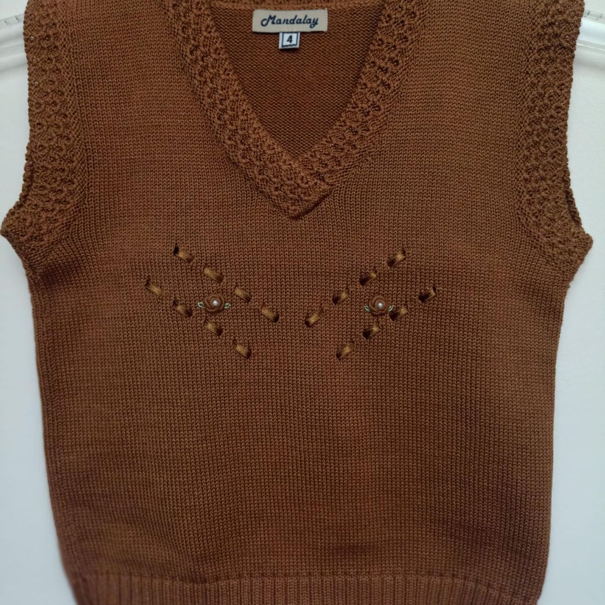 GENERICO - Pullover Chaleco Niña Marrón Mandalay Knits