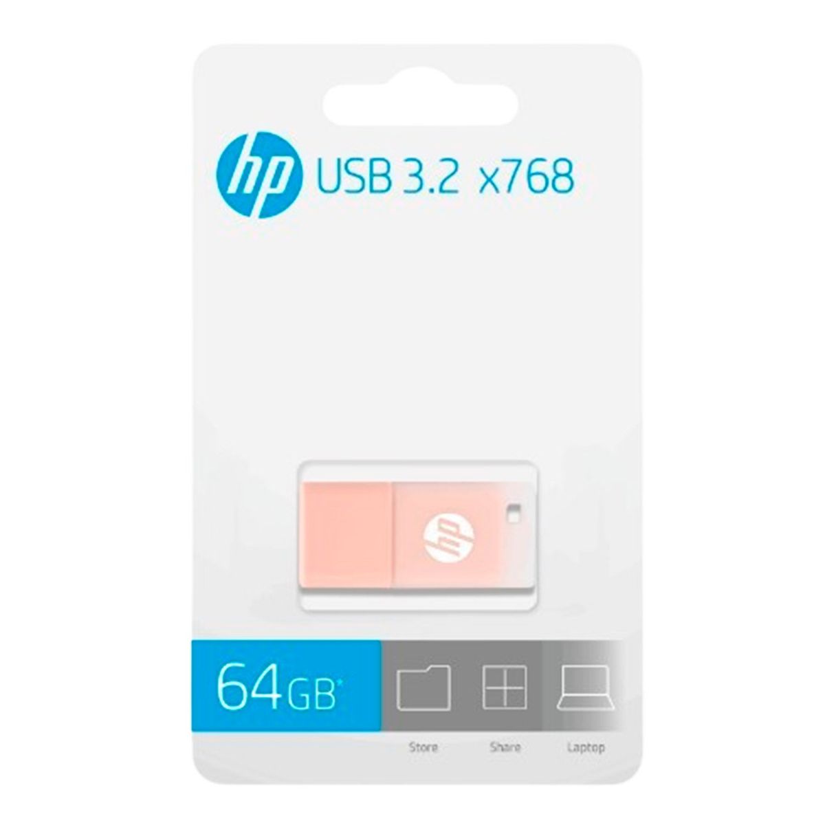 HP - Unidad flash HP x768 USB 3.2 64 GB Beige Rosado