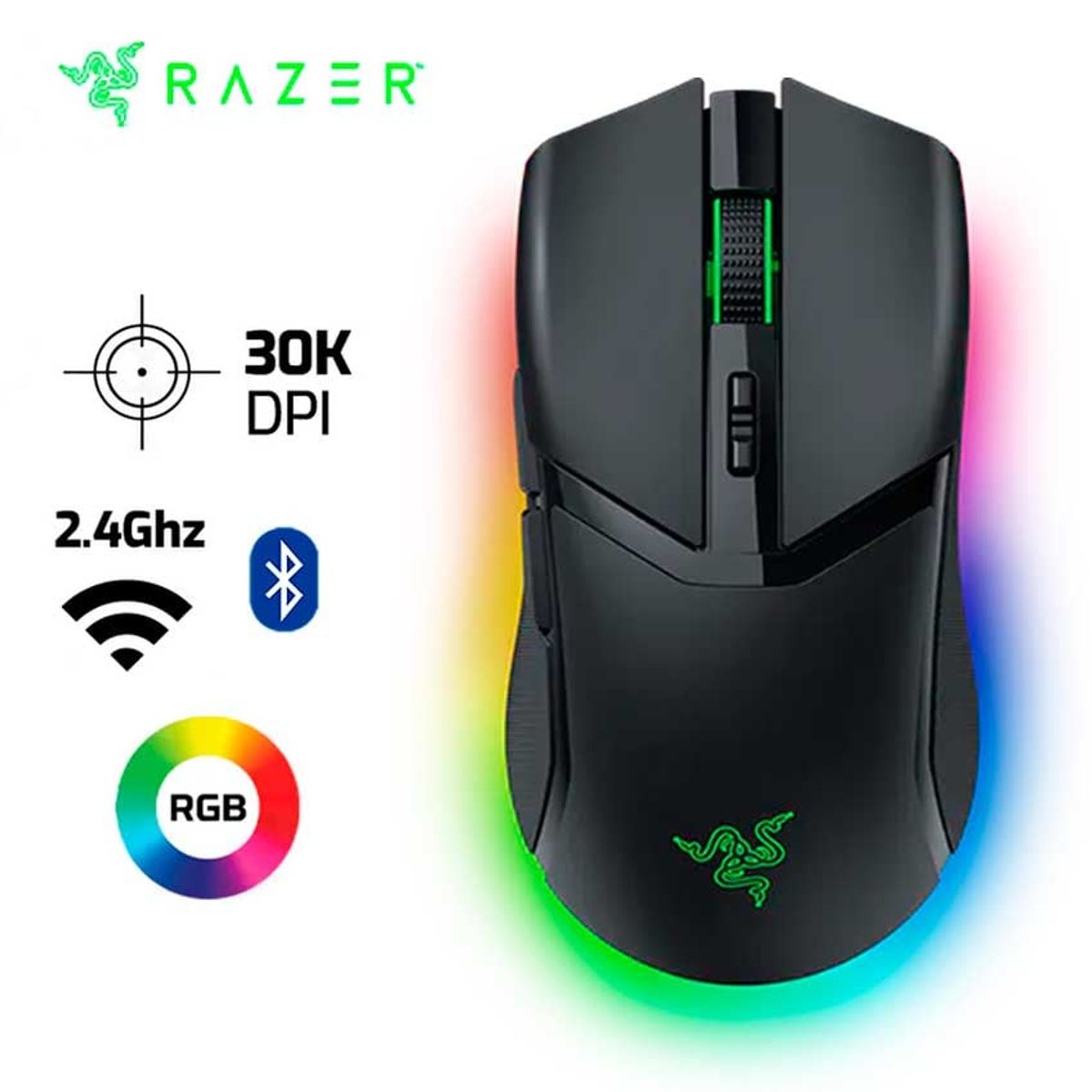 RAZER - Mouse RAZER COBRA PRO 30k Inalambrico Bluetooth 30.000 Dpi Negro