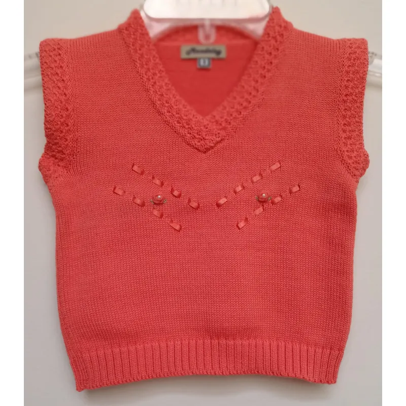 GENERICO - PULLOVER CHALECO NIÑA MELON MANDALAY KNITS