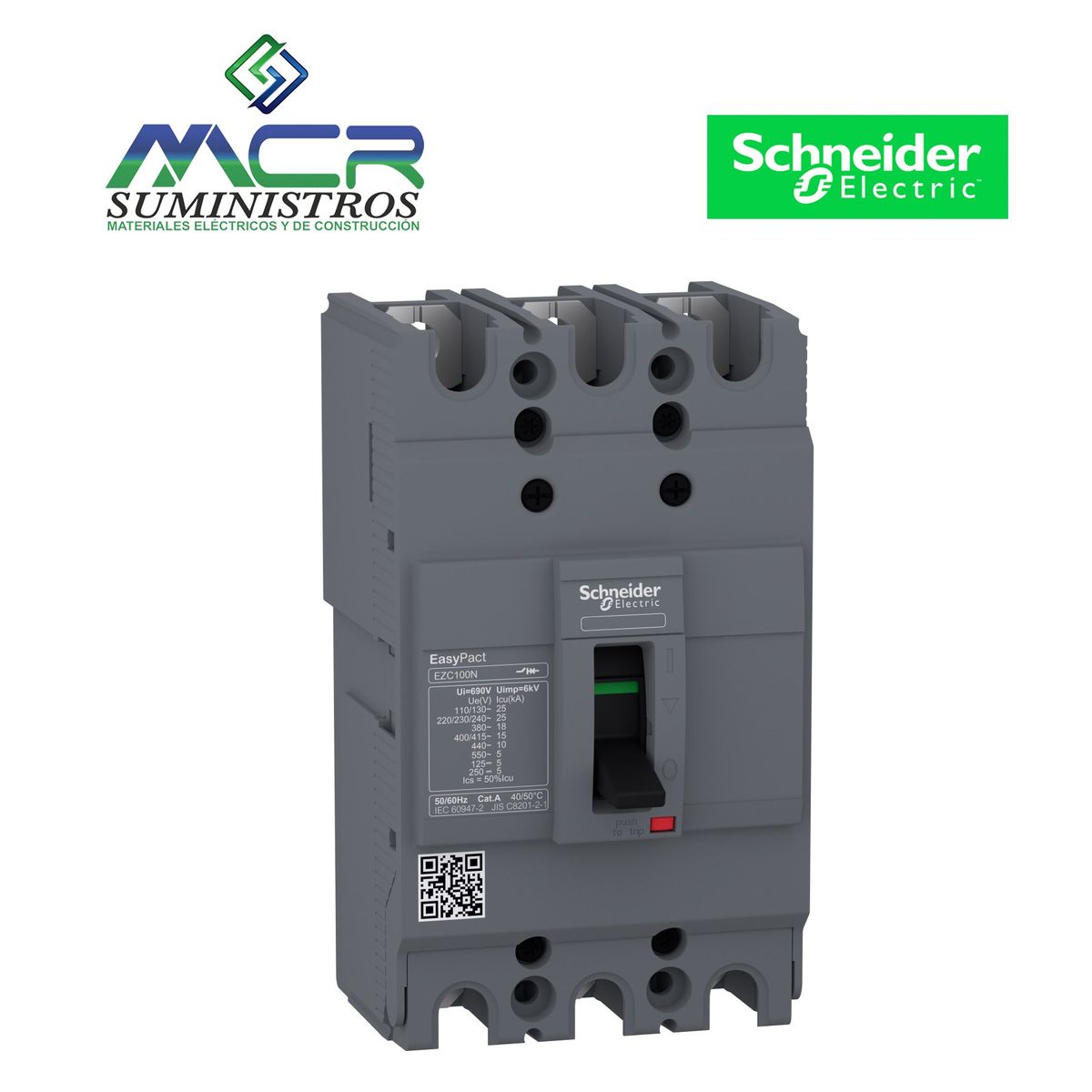 SCHNEIDER ELECTRIC - INTERRUPTOR AUTOMATICO TRIFASICO FIJO 25 AMPERIOS 25KA 240V Schneider