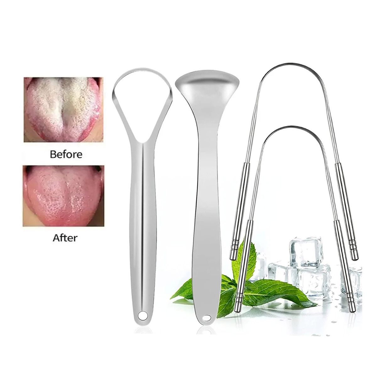 RED ANGEL - Limpiador De Lengua De Acero Inoxidable calidad A1 3 UNIDADES