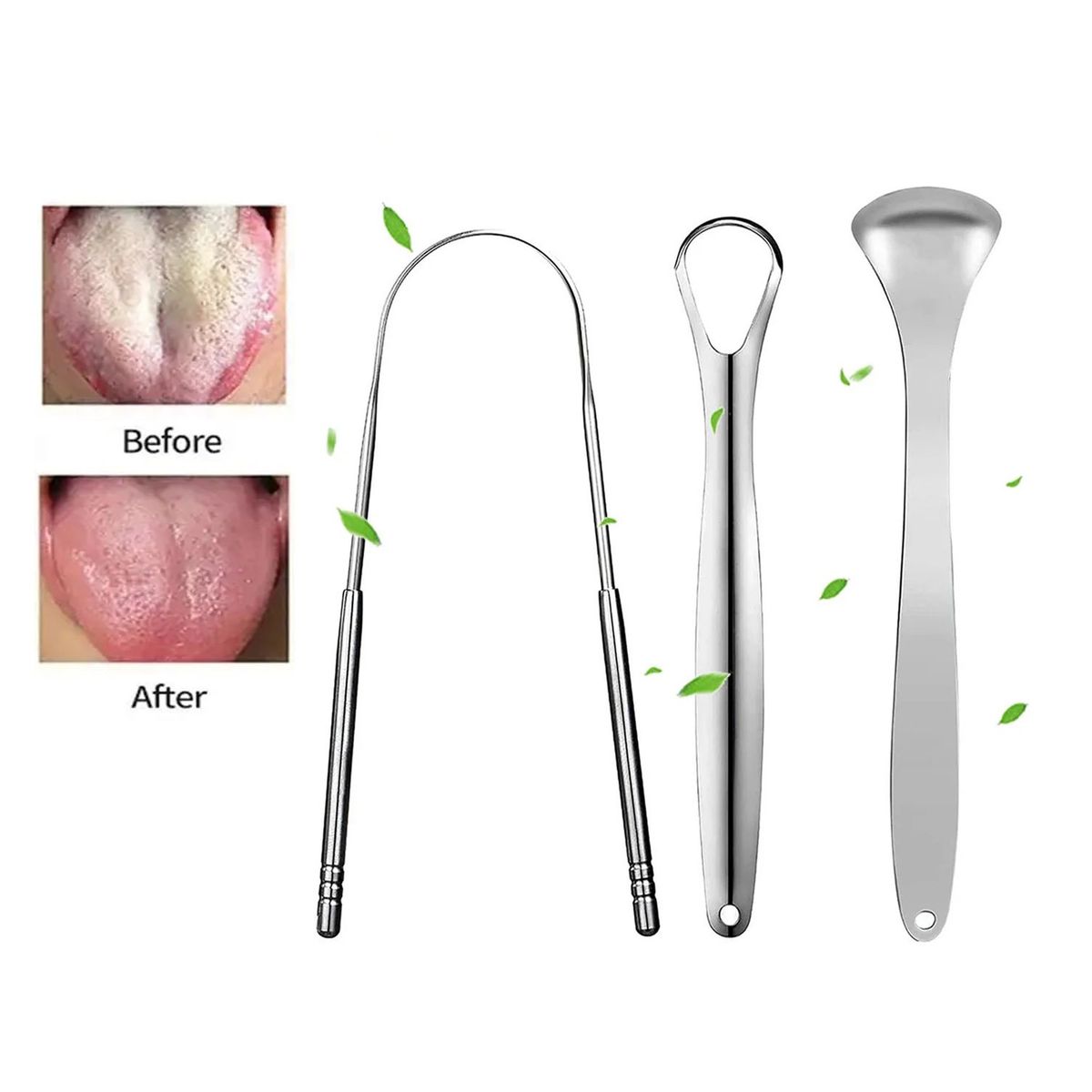 RED ANGEL - Limpiador De Lengua De Acero Inoxidable  3 PIEZAS