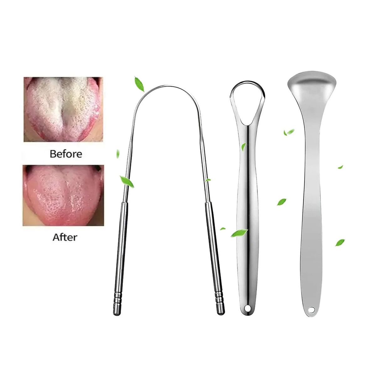 RED ANGEL - Limpiador De Lengua De Acero Inoxidable  3 PIEZAS