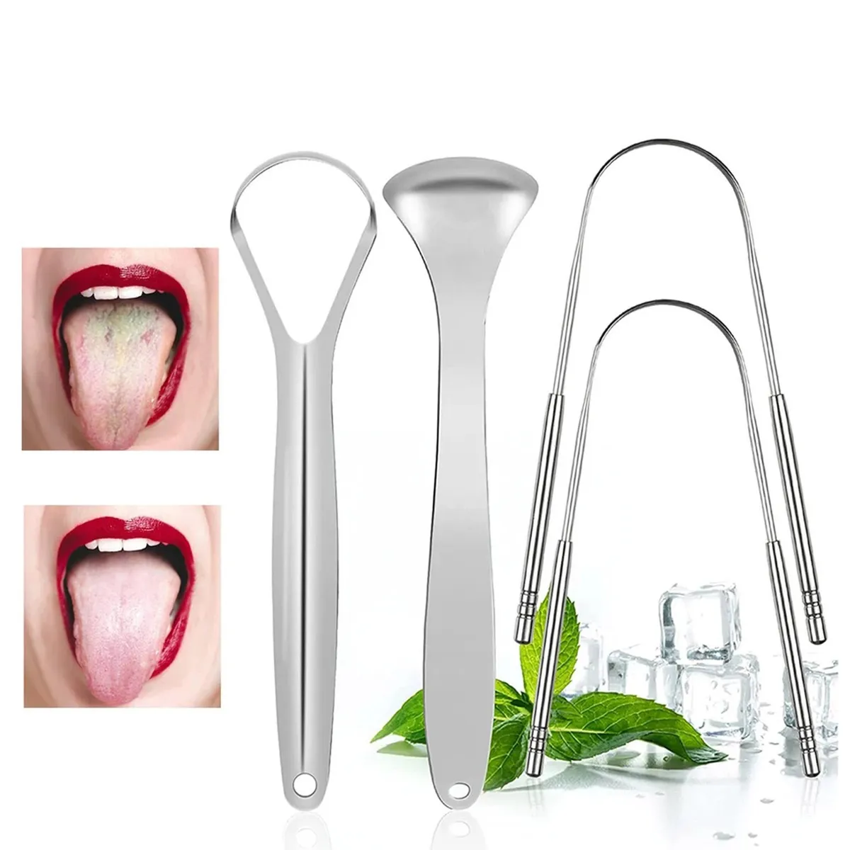 RED ANGEL - Limpiador De Lengua De Acero Inoxidable  3 UND