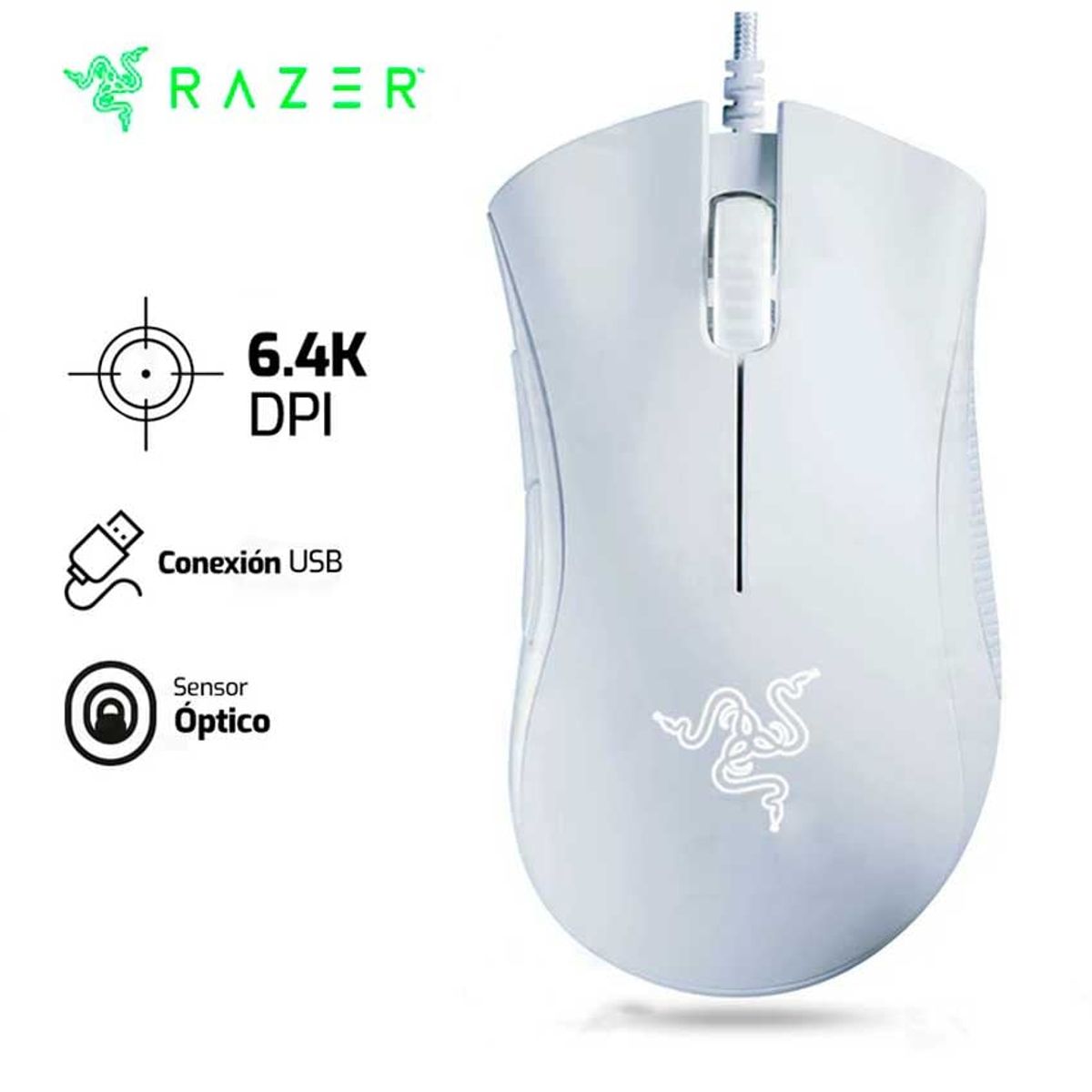 RAZER - Mouse RAZER Deathadder Essential 6,400 Dpi Blanco