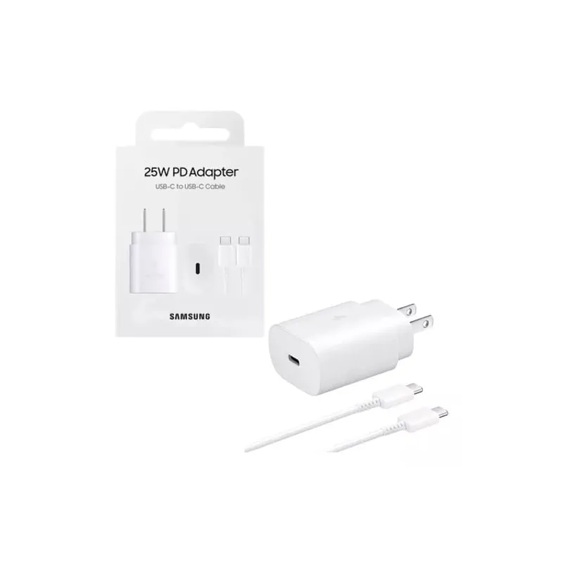 SAMSUNG - Cargador Samsung USB C de 25W con Cable para Galaxy A55 Blanco