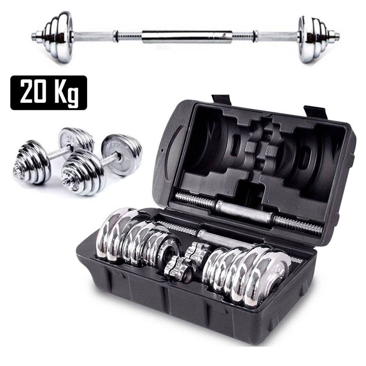 GENERICO - Set De Pesas York 20kg  Mancuernas  Adaptador