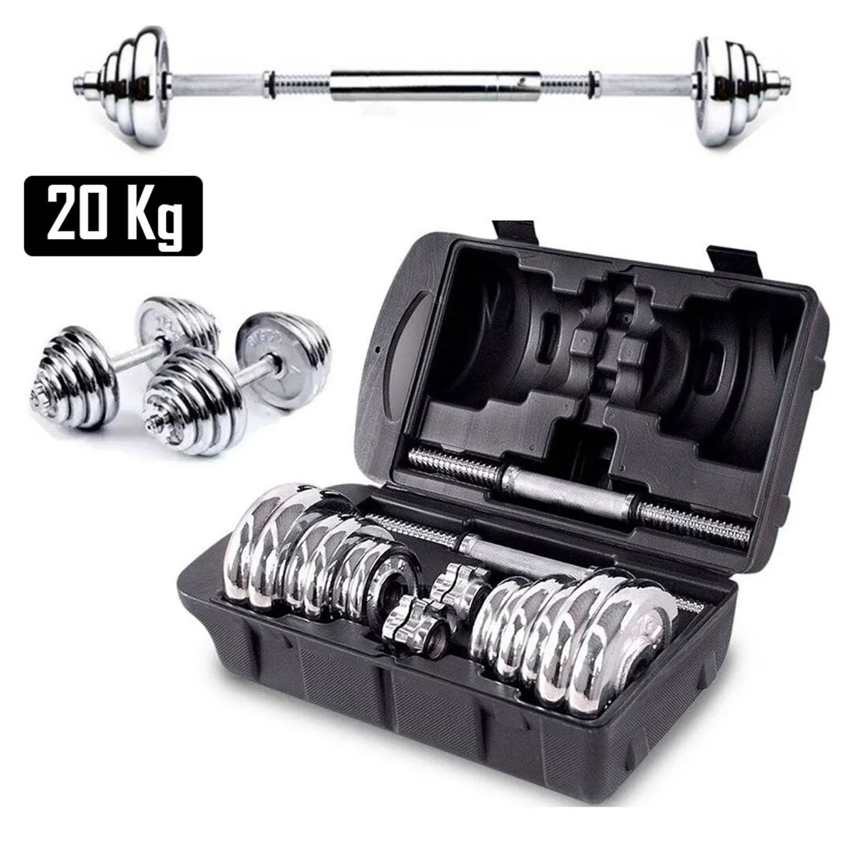 GENERICO - Set De Pesas York 20kg  Mancuernas  Adaptador