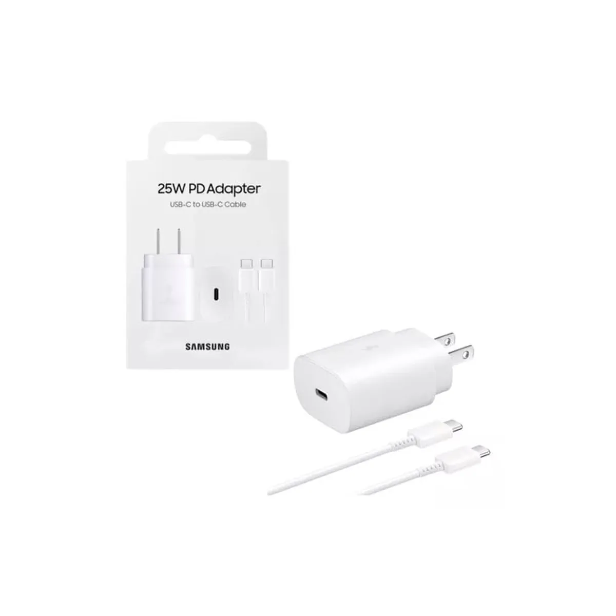 SAMSUNG - Cargador Samsung USB C de 25W con Cable para Galaxy S23 FE Blanco