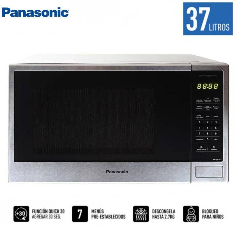 PANASONIC - Horno Microondas Panasonic 37 Lts 900W NN-SB646SRPK - Plateado