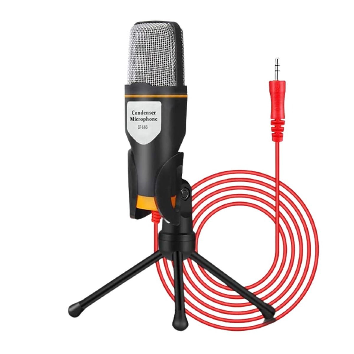 GENERICO - Micrófono Condensador 3.5 mm para PC y Celulares con Minitripode