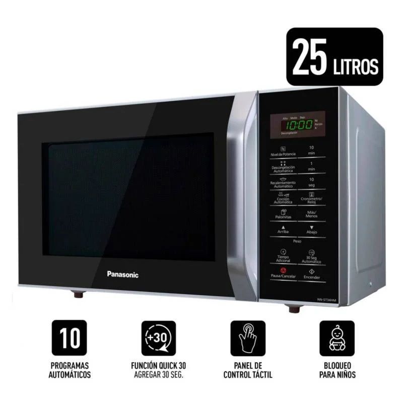 PANASONIC - Horno Microondas Panasonic 25LT NN-SB34HMRPK 800W - Silver