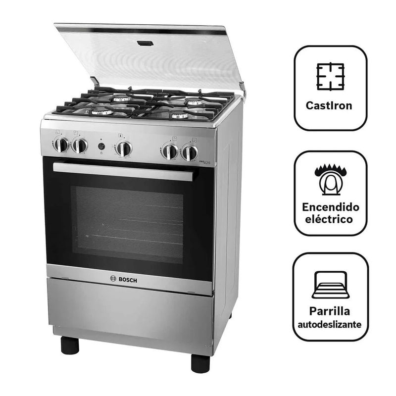 BOSCH - Cocina Bosch PRO425 IX a Gas de Pie 24" 4 Hornillas Acero Inoxidable