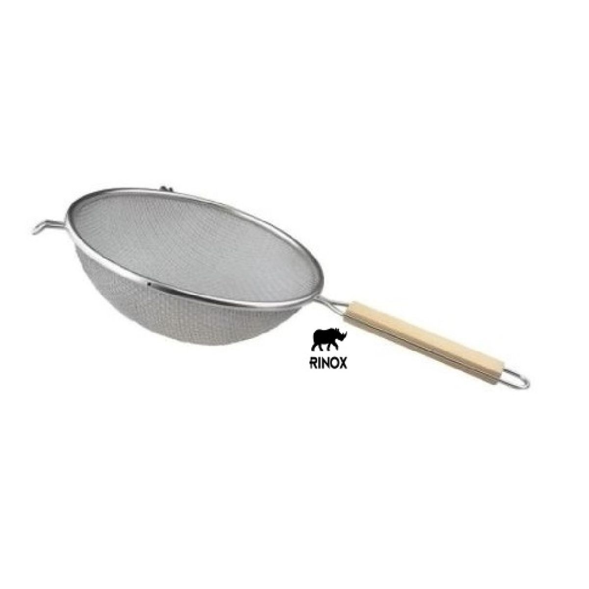 RINOX - Colador mango de madera doble malla 26cm Rinox