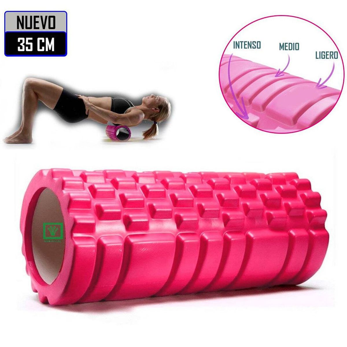 GENERICO - Foam Roller 35cm Rodillo de Espuma para Masaje Rosado