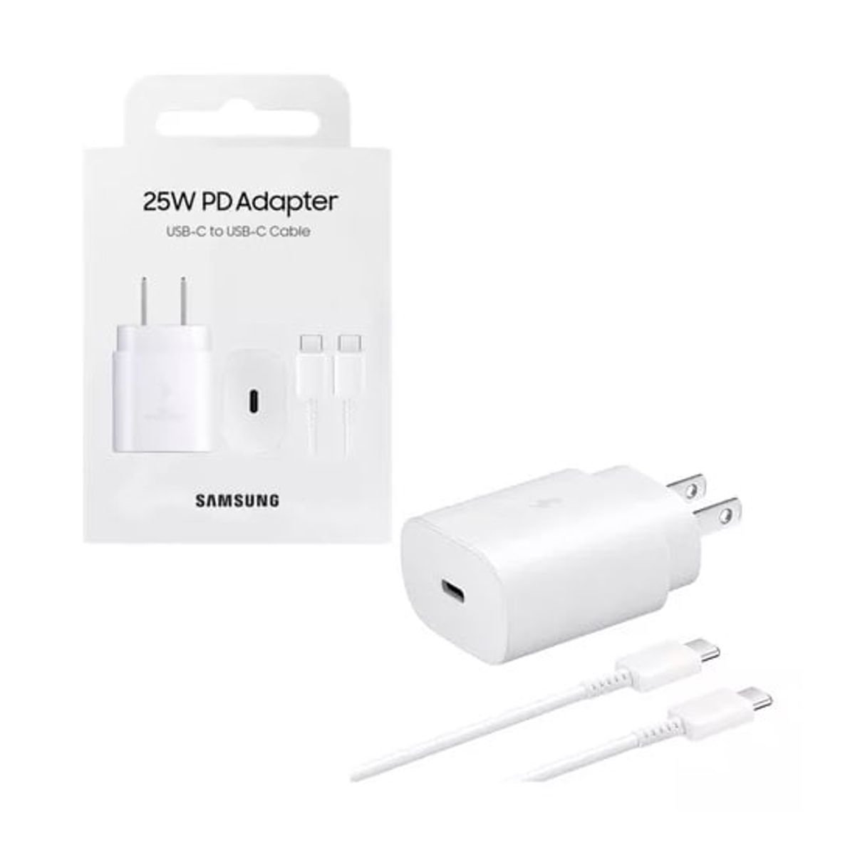 SAMSUNG - Cargador Samsung 25W con Cable para Note 10 Note 10 Plus Blanco