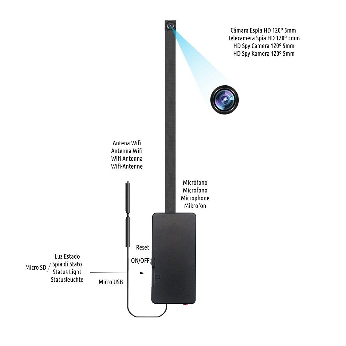 OEM - Camara Espia 4k Boton Espía