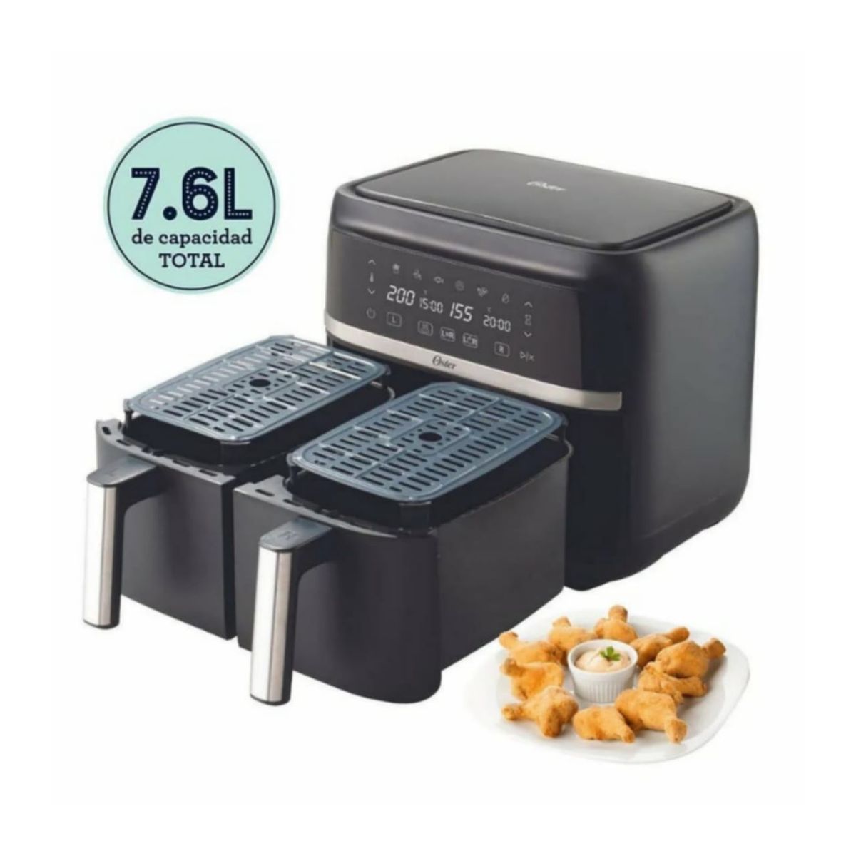 OSTER - Freidora de aire Dual Oster de 76L CKSTAF7MCDDF