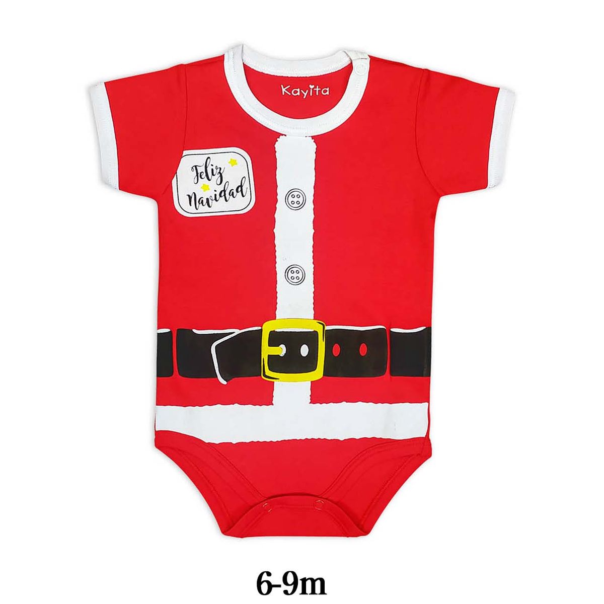 GENERICO - Body Navideño Papa Noel Feliz Navidad Rojo de Algodón Pima Navidad