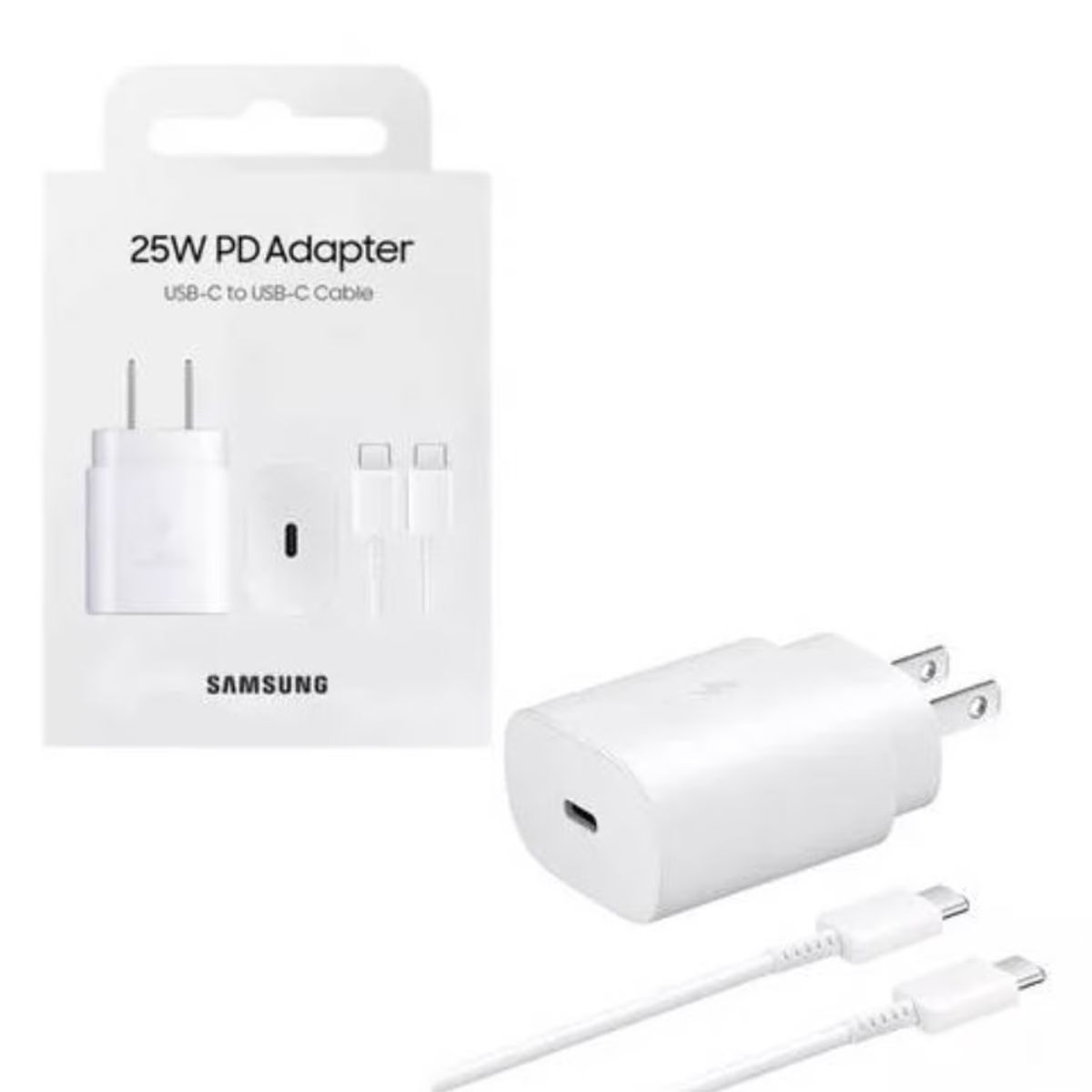 SAMSUNG - Cargador Samsung 25W con Cable para Galaxy S23 FE Blanco