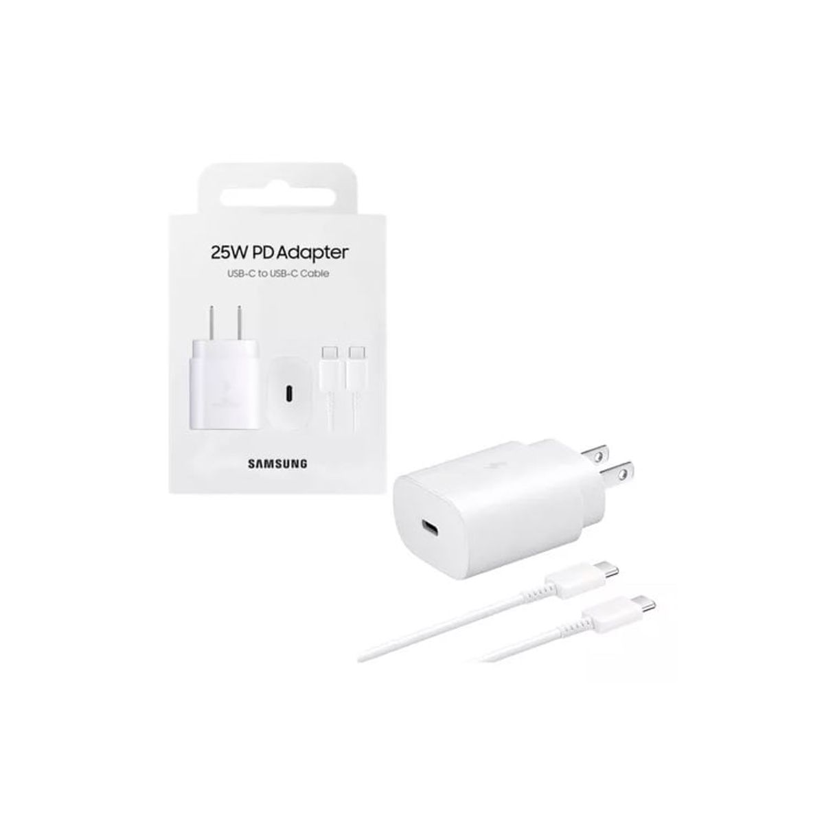 SAMSUNG - Cargador Samsung 25W con Cable Galaxy Note 20 Note 20 Ultra Blanco
